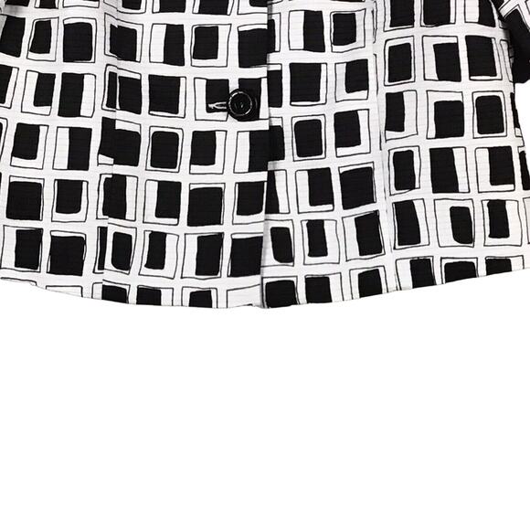 Investments Women’s Size 8 Black White Square Block Pattern Career Jacket NWT - Picture 12 of 16
